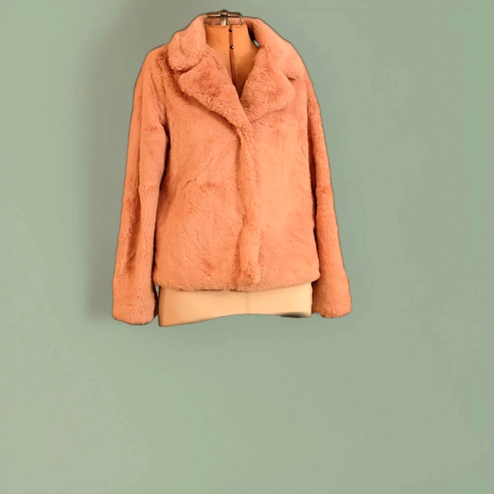 J2 pink faux fur size small coat NWT